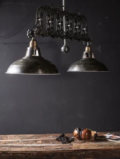 Ausziehbare Hängelampe Scherenlampe Industrial Dexter Double Metall