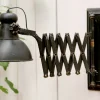 Ausziehbare Wandlampe Scherenlampe Industrial Dexter Metall Antik Finish