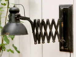 Ausziehbare Wandlampe Scherenlampe Industrial Dexter Metall Antik Finish