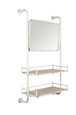 Badregal Wandregal Spiegel Vintage Barber Metall Used-Look 120/70 XL