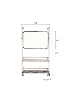 Badregal Wandregal Spiegel Vintage Barber Metall Used-Look 120/70 XL