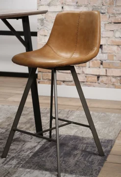 Barstuhl Barhocker Zig Zag Industrial Cognac