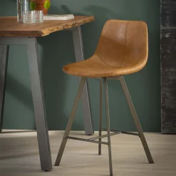 Barstuhl Barhocker Zig Zag Industrial Cognac