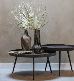 Beistelltisch Couchtisch Bounds Metall Holz Anthrazit/Gold ⌀ 60