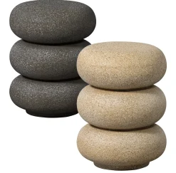 Beistelltisch Couchtisch Laurel Organic Stone Schwarz 50 cm