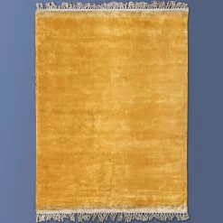 Boho Teppich Velvet Touch 160 x 230 cm Gelb