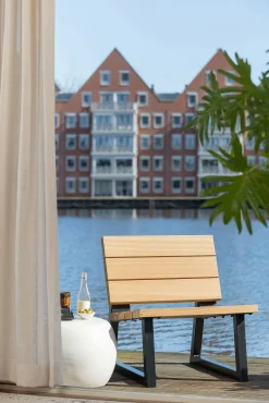 Couchtisch Beistelltisch Outdoor Pebble Klein Betonoptik Weiß