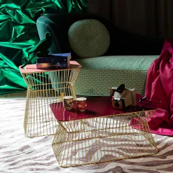 Couchtisch Beistelltisch No Offence Gold Dusky Pink Metall/Emaille