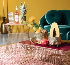 Couchtisch Beistelltisch No Offence Gold Dusky Pink Metall/Emaille