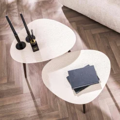 Couchtisch Beistelltisch 2er Set Triangular Stone Organic