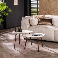 Couchtisch Beistelltisch 2er Set Triangular Stone Organic