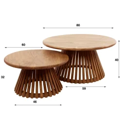 Couchtisch Retro Tweak Konisch Mangoholz Groß