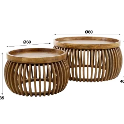 Couchtisch Retro Tweak Mangoholz 2er Set