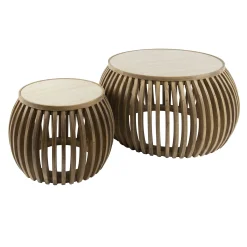 Couchtisch RomanoTweak Mangoholz Travertin 2er Set