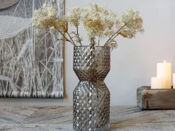 Deko Vase d'art Glas mit Diamantschliff