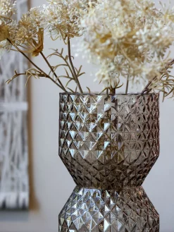 Deko Vase d'art Glas mit Diamantschliff