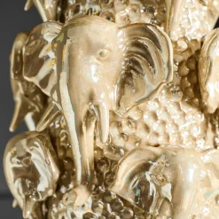 Deko Vase Jumbo Gold Elfenbeinfarben Steingut Größe L