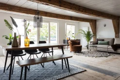 Dutchbone Esstischbank Alagon Baumkante Walnußfurnier 160