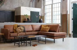 Ecksofa Eckbank Leder Rodeo 3-Sitzer Cognac Rechts 266/213 cm