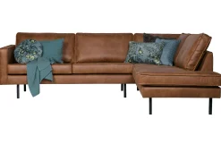 Ecksofa Eckbank Leder Rodeo 3-Sitzer Cognac Rechts 266/213 cm