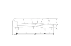 Ecksofa Eckbank Leder Rodeo 3-Sitzer Cognac Rechts 266/213 cm