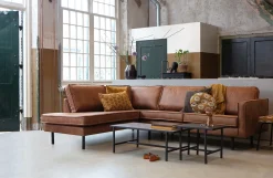 Ecksofa Eckbank Leder Rodeo 3-Sitzer Cognac Links 266/213 cm