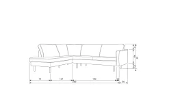 Ecksofa Eckbank Leder Rodeo 3-Sitzer Cognac Links 266/213 cm