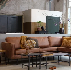 Ecksofa Leder Rodeo 3-Sitzer Cognac Rechts 300/160