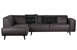Ecksofa Recycle Leder Statement Dunkelgrau Links 274 x 210