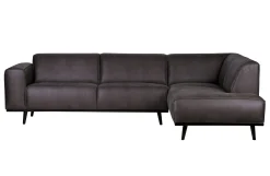Ecksofa Recycle Leder Statement Dunkelgrau Rechts 274 x 210