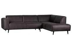 Ecksofa Recycle Leder Statement Dunkelgrau Rechts 274 x 210