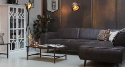 Ecksofa Recycle Leder Statement Dunkelgrau Rechts 274 x 210