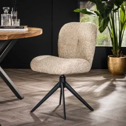 7er Essgruppe Retro Arch Organic 180 Travertin Keramik + Stühle Comfort