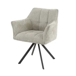 5er Set Essgruppe Arch Organic 180 Travertin + 4 Stühle Raster Boucle