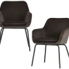 2er Set Esszimmerstuhl Schalenstuhl Velvet Mood Anthrazit