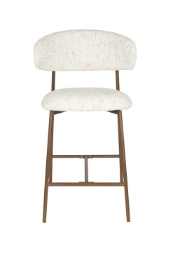 2er Set Retro Barhocker Claes Walnussholzoptik Off-White