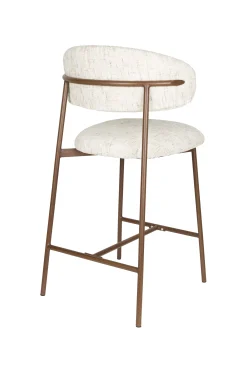 2er Set Retro Barhocker Claes Walnussholzoptik Off-White