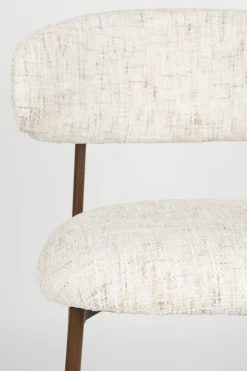 2er Set Retro Barhocker Claes Walnussholzoptik Off-White