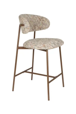 2er Set Retro Barhocker Claes Walnussholzoptik Multicolour