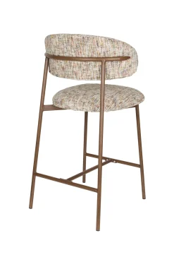 2er Set Retro Barhocker Claes Walnussholzoptik Multicolour