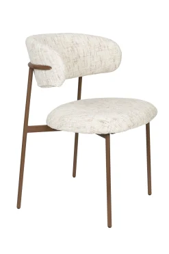 2er Set Retro Esszimmerstühle Claes Walnussholzoptik Off-White