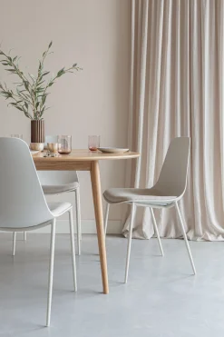 4er Set Retro Esszimmerstuhl Schalenstuhl Jeffrey in Weiß