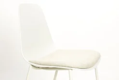 4er Set Retro Esszimmerstuhl Schalenstuhl Jeffrey in Weiß