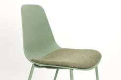 4er Set Retro Esszimmerstuhl Schalenstuhl Jeffrey in Grün