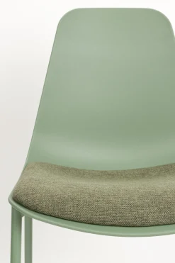 4er Set Retro Esszimmerstuhl Schalenstuhl Jeffrey in Grün