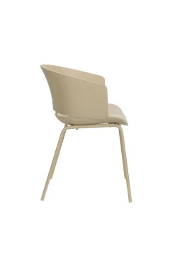 4er Set Retro Esszimmerstuhl Schalenstuhl Jessica in Beige