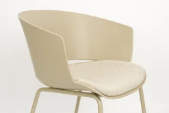 4er Set Retro Esszimmerstuhl Schalenstuhl Jessica in Beige