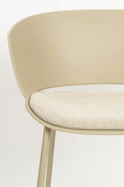 4er Set Retro Esszimmerstuhl Schalenstuhl Jessica in Beige