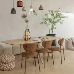 2er Set Retro Esszimmerstuhl Polsterstuhl Valor Braun