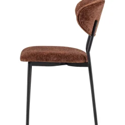 2er Set Retro Esszimmerstuhl Polsterstuhl Kjeld Samt Chenille Braun